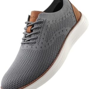 VILOCY Men's Casual Dress Sneakers Oxfords Business Mesh Breathable Walking Shoes Tennis Comfortable