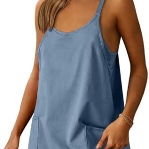 ANRABESS Women Athletic Dress Summer Tennis Workout Active Sports Mini Romper Dress Built in Shorts Travel Vacation Clothes