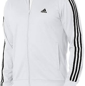 adidas Men's Three Stripe Tricot Full-Zip Jacket