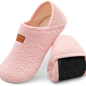 XIHALOOK House Slippers for Women Men Cozy Sock Shoes with Soft Rubber Sole Slip On for Indoor/Outdoor