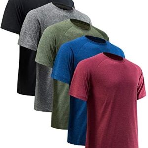 Workout Shirts for Men Short Sleeve Quick Dry Athletic Gym Active T Shirt Moisture Wicking
