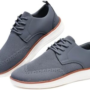 Men's Dress Sneakers Business Casual Dress Oxfords Walking Shoes Lightweight Comfortable Brogue Shoes