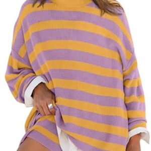 XIEERDUO Womens Sweater Sets 2 Piece Outfits Shorts Athleisure Lounge Wear Fall Fashion 2024