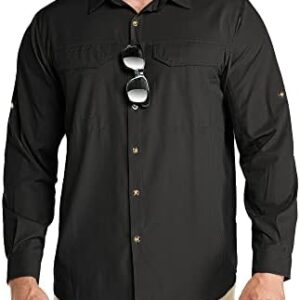 Outdoor Ventures Men's UPF 50+ UV Sun Protection SPF Hiking Shirt Long Sleeve Lightweight Quick Dry for Safari Travel Fishing