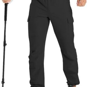Mens Hiking Pants Cargo Sweatpant with Zipper Pocket Stretch Tactical Trousers Jogger Pant for Travel