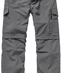 Mens Hiking Pants Quick Dry Lightweight Fishing Convertible Zip Off Safari Trousers