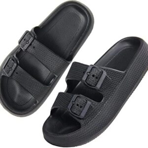 BenSorts Pillow Sandals for Women Men Thick Sole Adjustable Buckles EVA