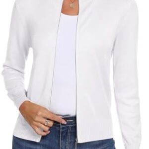 Totatuit Womens Long Sleeve Knitted Zip Up Sweater Cardigans Sweaters Lightweight Zipper Sweatshirts Jacket