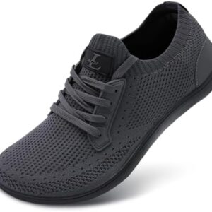 L-RUN Mens Walking Shoes Wide Toe Barefoot Shoes Minimalist Men's Casual Dress Shoes Breathable Zero Drop Fashion Sneakers