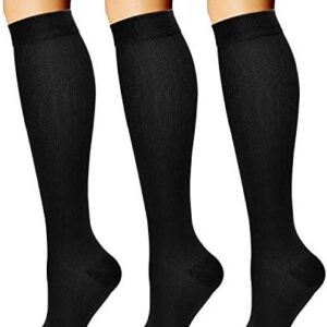 CHARMKING Compression Socks for Women & Men Circulation (3 Pairs) 15-20 mmHg is Best Support for Athletic Running Cycling