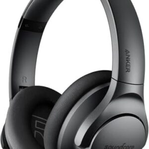 Soundcore Life Q20 Hybrid Active Noise Cancelling Wireless Bluetooth Headphones Over Ear with 40H Playtime, Hi-Res Audio, Deep Bass, Memory Foam Ear Cups and Headband (Renewed)