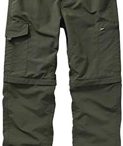 Mens Hiking Pants Convertible Lightweight Quick Dry Zip Off Fishing Safari Camping Travel boy Scout Pants