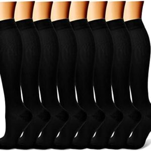 CHARMKING Compression Socks for Women & Men Circulation (8 Pairs) 15-20 mmHg is Best Support for Athletic Running,Hiking
