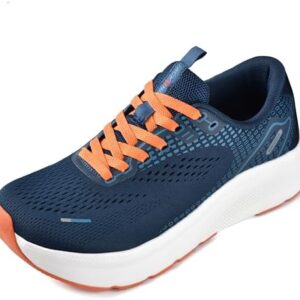 JACKSHIBO Wide Toe Box Shoes for Men Arch Support Shoes Wide Width Sneakers for Running Walking Athletic Tennis Orthopedic Plantar Fasciitis Workout Flux Footwear with Thick Cushioned Zero Drop Sole