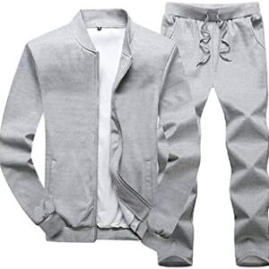 Lavnis Men's Casual Tracksuit Long Sleeve Running Jogging Athletic Sports Set