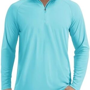TACVASEN Men's Long Sleeve Athletic Shirts 1/4 Pullover Zip Sun Protection Rash Guard UPF 50+ Outdoor Running T-Shirts