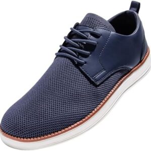 Men's Casual Dress Oxfords Shoes Breathable Knit Leisure Fashion Sneakers Lightweight Comfortable Walking Shoes