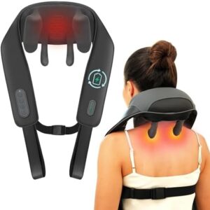 Snailax Cordless Neck Shoulder Massager with Soothing Heat, Upgarded 4D Deep Tissue Kneading, Shiatsu Back Massager Pillow for Neck, Traps, Back, Gifts for Men Women Mom Dad