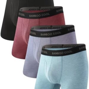 BAMBOO COOL Men's Ultra Breathable Underwear,No Riding Up Boxer Briefs with ComfortFlexible Waistband,Multipack