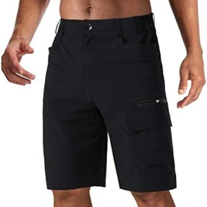 CRYSULLY Men's Hiking Cargo Shorts Outdoor Summer Lightweight Quick Dry Work Casual Shorts with 5 Zipper Pockets