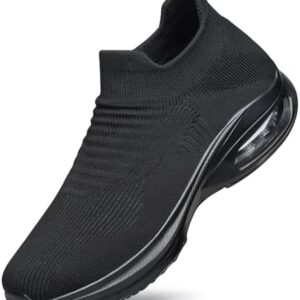 Mens Walking Shoes Sock Casual Fashion Sneakers Comfortable Slip On Air Cushion Workout Athletic Gym Running Shoes
