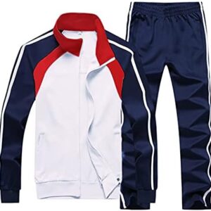 Sun Lorence Men's Athletic Running Tracksuit Set Casual Full Zip Jogging Sweat Suit