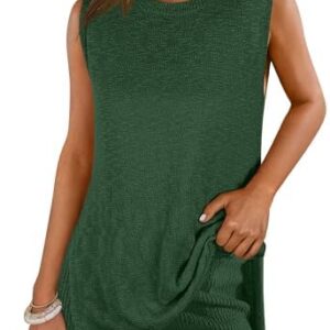 ANRABESS Women Summer 2 Piece Outfits Sleeveless Knit Sweater Top & Shorts Soft Lounge Sets Travel Beach 2025 Spring Clothes