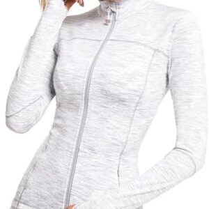 QUEENIEKE Womens Running Jackets Athletic Workout Scrub Jacket Track Full Zip Up Gym for Women Yoga Top