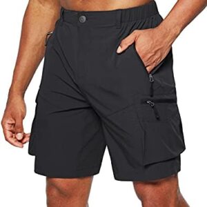 Pudolla Men's Hiking Cargo Shorts Quick Dry Outdoor Travel Shorts for Men with Multi Pocket for Fishing Camping Casual