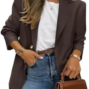 PRETTYGARDEN 2025 Blazers for Women Business Casual Long Sleeve Lapel Open Front Suit Jacket Work Blazer with Pockets