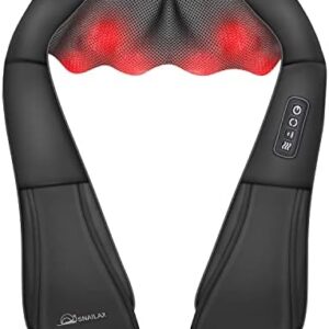 Snailax Shiatsu Neck and Shoulder Massager - Back Massager with Heat, Deep Kneading Electric Massage Pillow for Neck, Back, Shoulder,Foot,Body