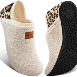 ATHMILE House Slippers for Women Men Indoor Barefoot Slippers Socks Furry Slip on House Shoes Cozy Comfy Slippers for Home Bedroom Travel Yoga