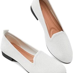 BABUDOG Women's Sparkly Flats Shoes Shiny Mesh Loafers Shoes Soft Memory Foam Flats