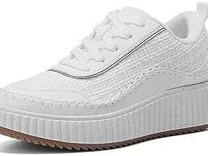 DREAM PAIRS Women Chunky City Tweed Comfortable Casual Platform Fashion Sneaker