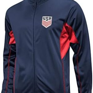 Icon Sports Officially Licensed U.S. Soccer Full Zip Up Active Adult Training Soccer Track Jacket