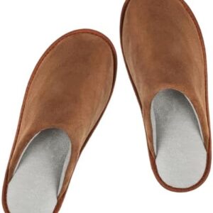 riemot Womens Mens Furry Warm Slippers, Memory Foam Slipper Comfortable Closed Toe House Shoes Anti Slip Bedroom Sandals Lightweight Indoor Travel Slippers