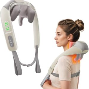Cordless Neck Massager with Heat, FSA HSA Eligible, 4D Deep Kneading Neck Shoulder Massager for Pain, Shiatsu Back Massager Pillow, Gifts for Men, Women