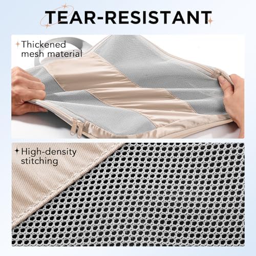 OlarHike 10 Set Compression Packing Cubes for Travel Women Mom,Luggage Clothes Storage Gifts for Travelers,Airplane/Cruise/Car/Train Travel Essentials,Compressible Expandable Saver Space Bags(Beige) - Image 4