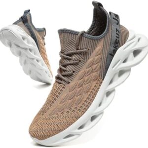Jakcuz Plus Size Men's Lightweight Walking Shoes Mesh Fish Scale Pattern Fashion Sneakers