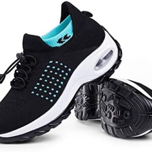 Women's Walking Shoes Sock Sneakers - Mesh Slip On Air Cushion Lady Girls Modern Jazz Dance Easy Shoes Platform Loafers