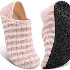 Fires Womens Mens Slippers with Rubber Sole Soft-Lightweight House Slipper Socks Around House Shoes Non Slip Indoor/Outdoor
