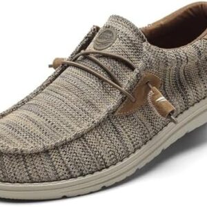 Grand Attack Men's Walking Boat Shoes-Slip On&Lace Up Casual Loafers, Comfortable & Lightweight Work Shoes | for Home, Leisure Travel, Driving Shoes