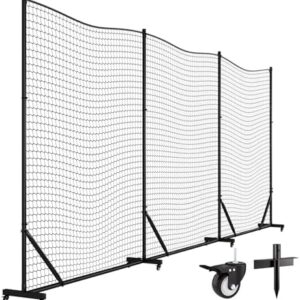 MR Ball Stop Net System, Movable Heavy Duty Backstop Net, 2 in 1 Multi-Sport Stop Netting, Ball Barrier Sports Practice Barrier Net for Professional, College and Grade School Training