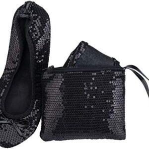 Women's Portable Foldable Ballet Flats Shoes Roll Up Slippers for Travel