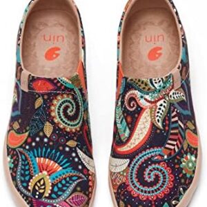 UIN Women's Blossom Slip On Shoes Colorful Comfortable Lightweight Art Travel Sneakers Casual Floral Stylish Everyday Loafers
