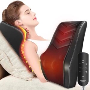 Neck Massager with Heat, 3D Kneading Massage Pillow for Pain Relief, Massagers for Neck and Back, Shoulder, Leg, Gifts for Men Women Mom Dad, Stress Relax at Home Office and Car