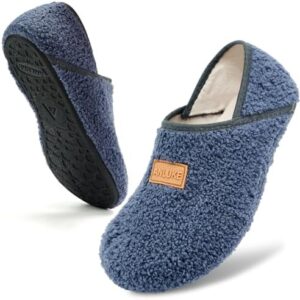ANLUKE Slipper for Women Men Slipper Socks Fuzzy House Shoes Rubber Sole Slip On Soft-Lightweight Non Slip Indoor/Outdoor