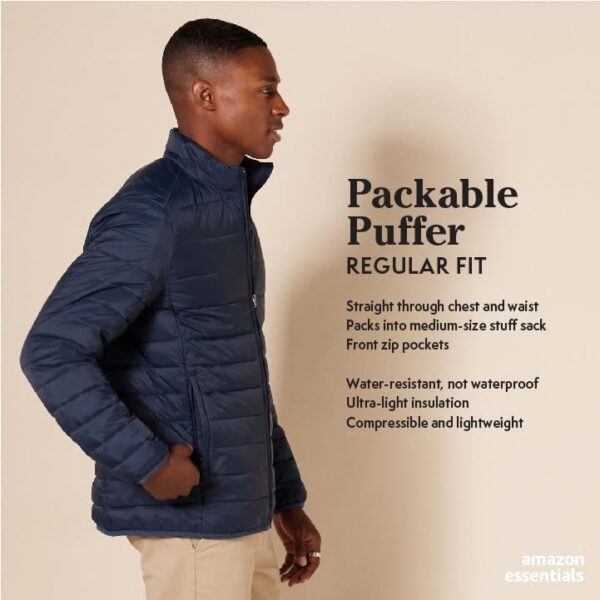 Amazon Essentials Men's Packable Lightweight Water-Resistant Puffer Jacket (Available in Big & Tall) - Image 2