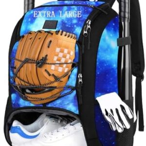 MATEIN Baseball Backpack, Softball Bat Bag with Shoes Compartment for Youth, Boys and Adult, Lightweight Baseball Bag with Fence Hook Hold TBall Bat, Batting Mitten, Helmet, Caps, Teeball Gear