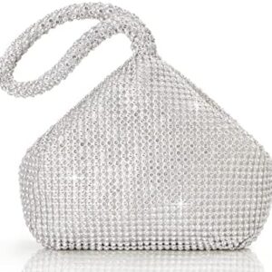 BABEYOND Women's Rhinestone Clutch Evening Bags Sparkly Glitter Triangle Purse for 1920s Party Prom Wedding